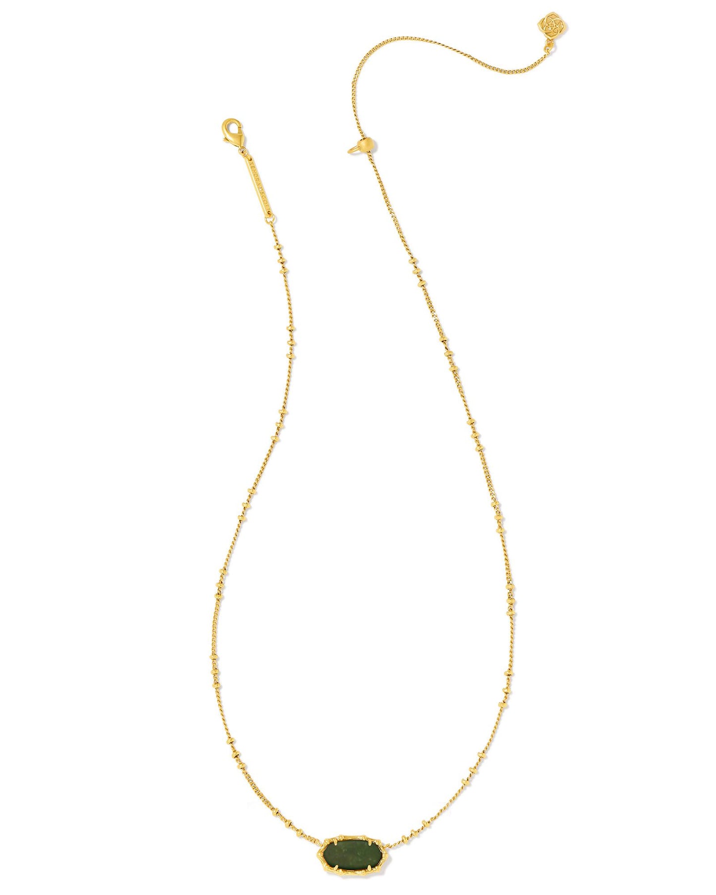 9608872604 ELISA BAMBOO FRAME SHORT PENDANT NECKLACE GOLD SAGE SERPENTINE ONE SIZE
