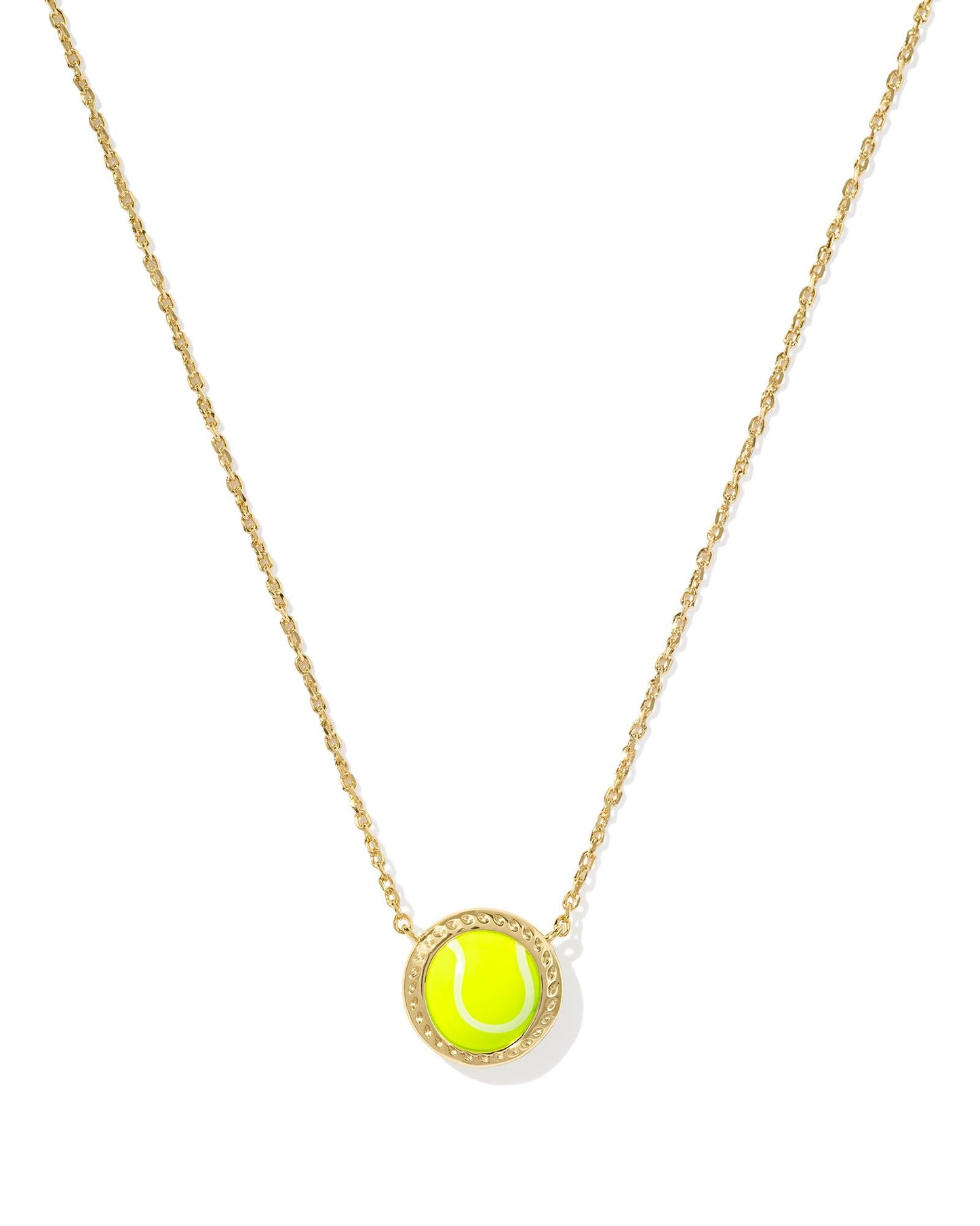 TENNIS SHORT PENDANT NECKLACE GOLD CHARTREUSE MAGNESITE ONE SIZE