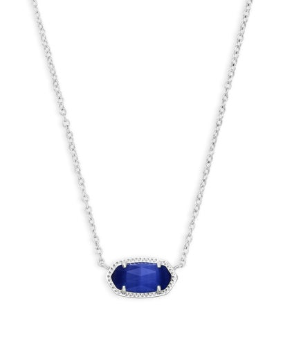 4217717623 ELISA PENDANT NECKLACE RHODIUM COBALT CATS EYE ONE SIZE
