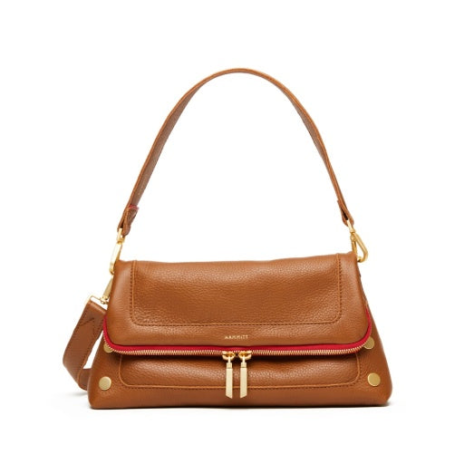 Beverly Medium Mahogany Pebble/Brushed Gold Red Zip