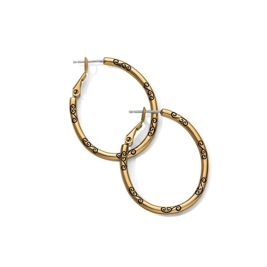 JA9916 Oval GP Hoop Charm Earrings