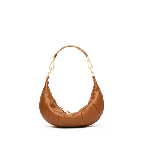 Erica Small Mahogany Pebble/Brushed Gold Red Zipper