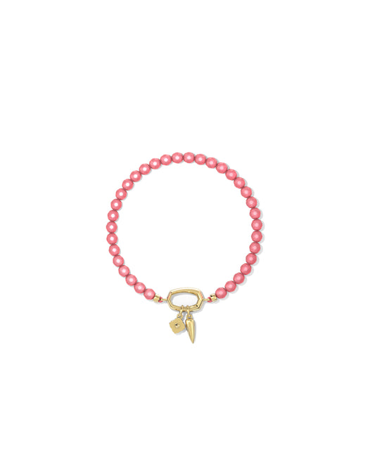 9608881332 SYLVIA STRETCH BRACELET GOLD PINK CHALCEDONY ONE SIZE
