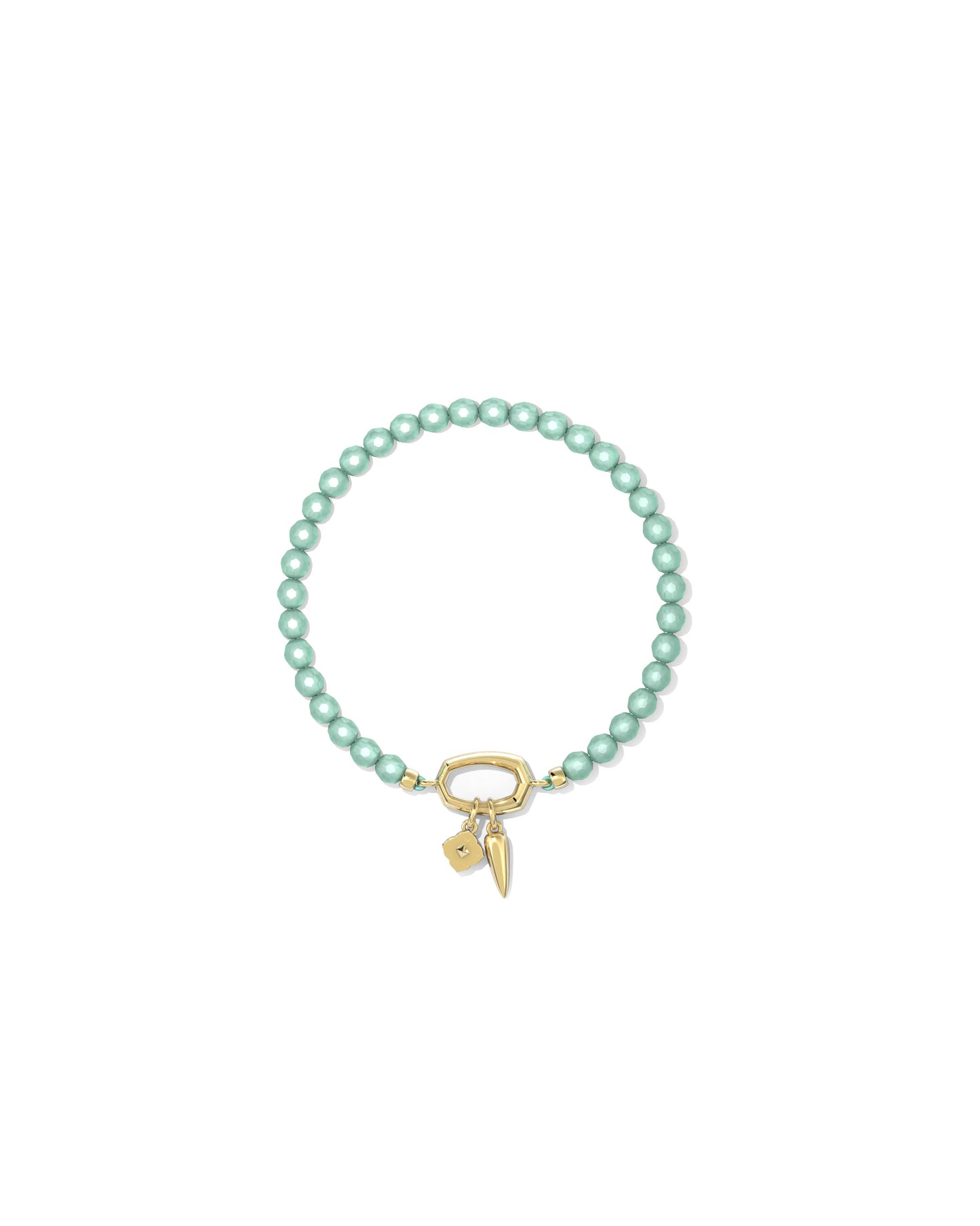 9608877534 SYLVIA STRETCH BRACELET GOLD TEAL AMAZONITE ONE SIZE
