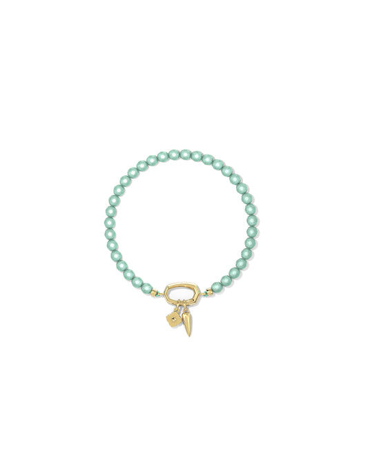 9608877534 SYLVIA STRETCH BRACELET GOLD TEAL AMAZONITE ONE SIZE