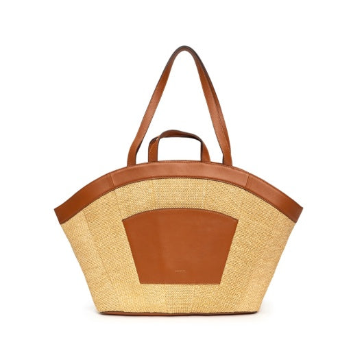 Shelley Resort Tote Cocoa Raffia/Gold
