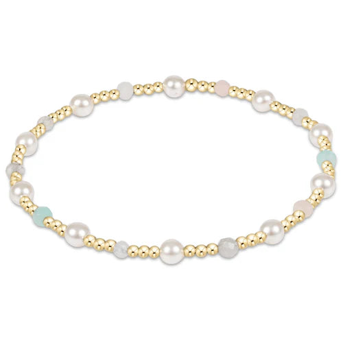 BPESINP4HOTMSS25 Pearl Sincerity Pattern 4mm Bead Bracelet - Hot Mess SS25