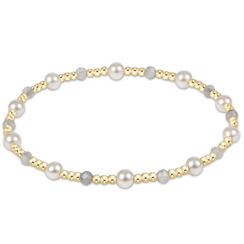 BPESINP4LAB Pearl Sincerity Pattern 4mm Bead Bracelet - Labradorite