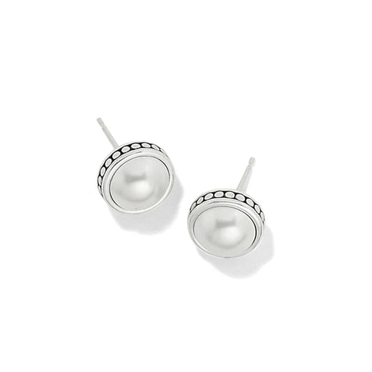 JA9903 Pebble Dot Pearl Post Earrings