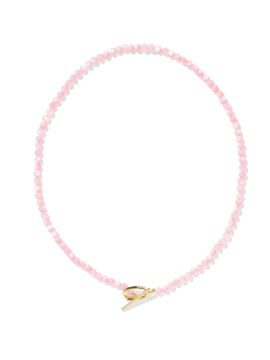 9608881590 SYLVIA STRAND NECKLACE GOLD PINK CHALCEDONY ONE SIZE