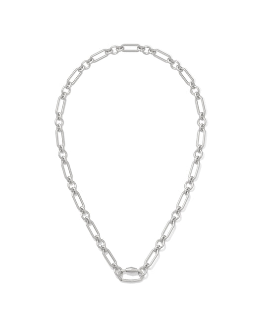9608881019 SYLVIA METAL LINK AND CHAIN NECKLACE SILVER ONE SIZE
