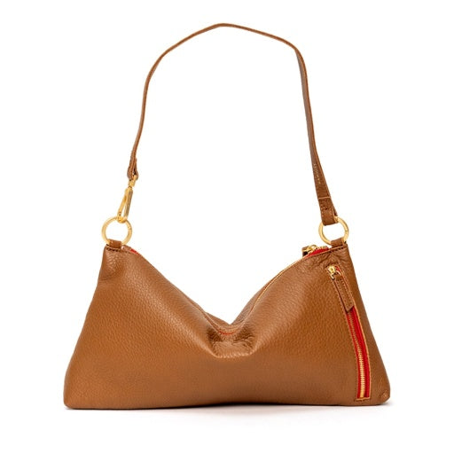 Kyle Medium Mahogany Pebble/Brushed Gold Red Zip