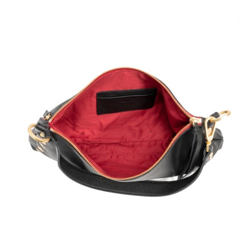 Kyle Medium Black/Brushed Gold Red Zipper