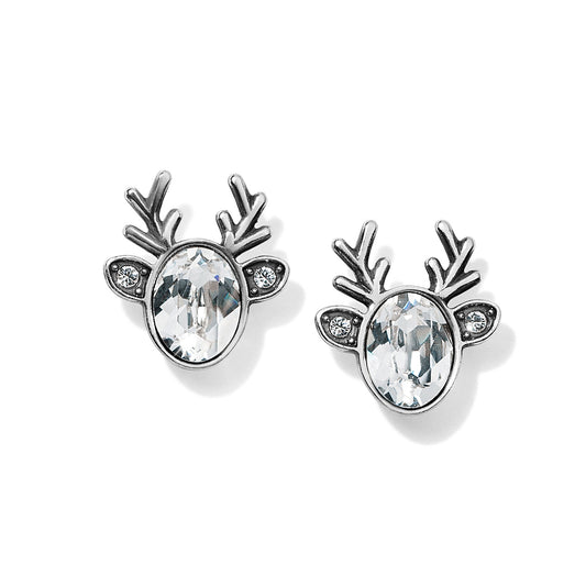 J22221 Reindeer Glitz Crystal Mini Post Earrings