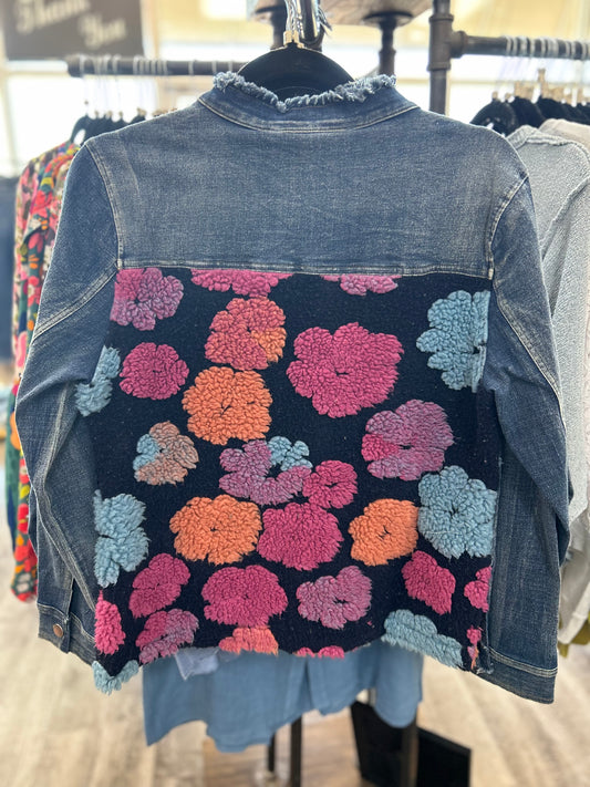 Multi Floral Jean Jacket