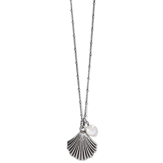 JM6343 Silver Shells Pearl Necklace