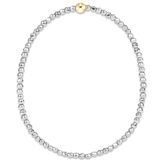 BEXSILFHEM2 enewton Extends - Silver Faceted Hematite 2mm Bead Bracelet