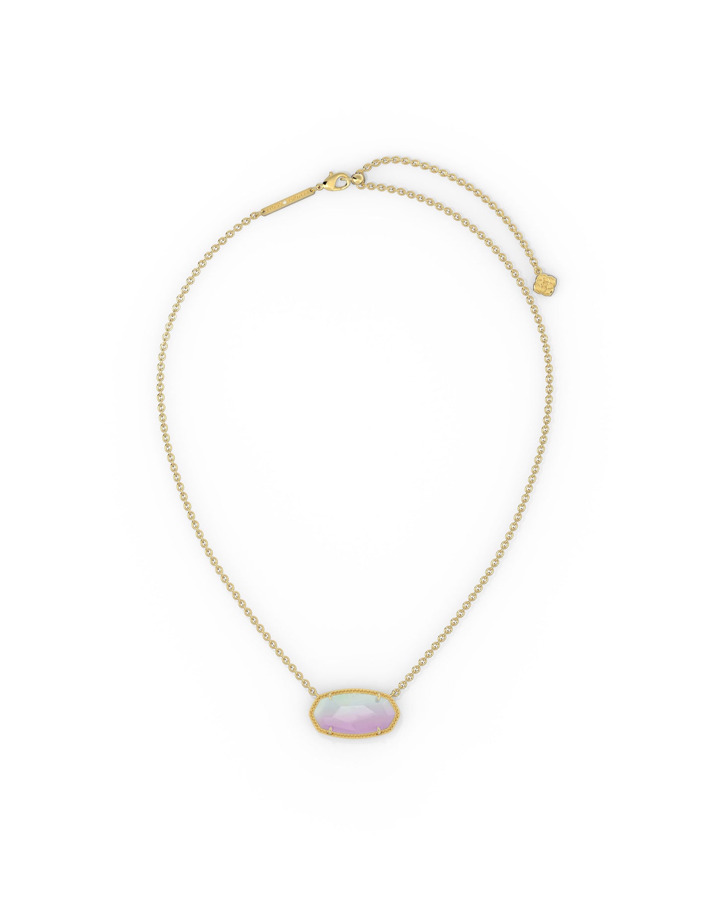9608881554 ELISA STATEMENT SHORT PENDANT NECKLACE GOLD DICHROIC GLASS ONE SIZE