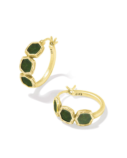 9608872997 MAURA HOOP EARRINGS GOLD SAGE SERPENTINE ONE SIZE