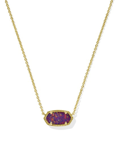 9608891263 ELISA SHORT PENDANT NECKLACE GOLD DARK LAVENDER KYOCERA OPAL ONE SIZE
