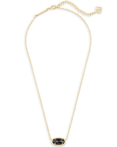 4217711235 ELISA SHORT PENDANT NECKLACE GOLD BLACK ONE SIZE