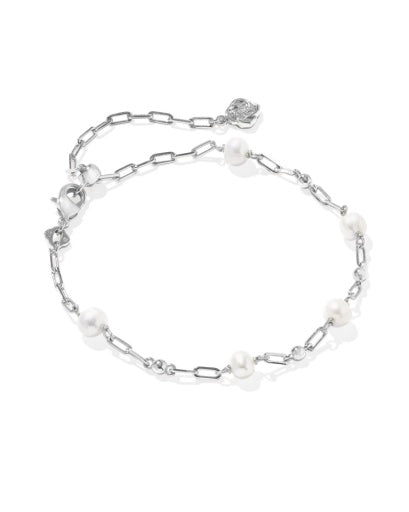 9608880185 ASHTON DELICATE CHAIN BRACELET SILVER FRESHWATER CULTURED PEARL ONE SIZE