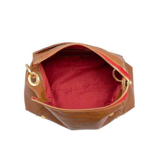 Bryant Medium Mahogany Pebble/Brushed Gold Red Zipper