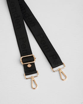 Edgware Black + 2 straps (Logo Black & Black/Gold Glitter Embroidered)