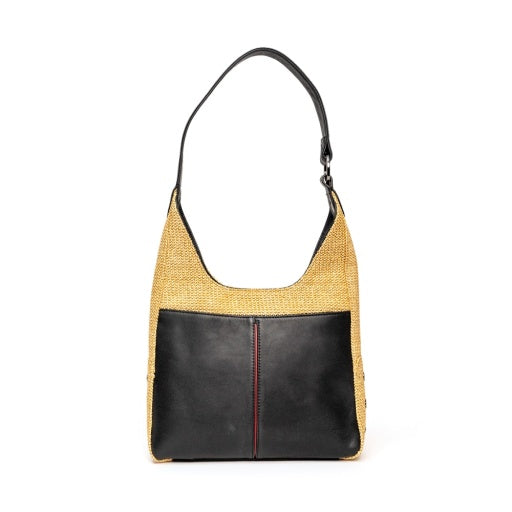 Tim Med Noir Smooth Raffia/Gunmetal