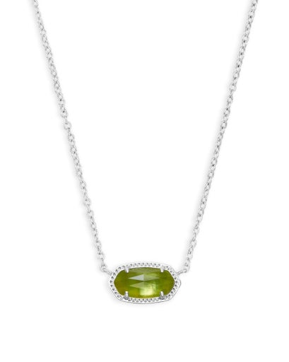 4217717622 ELISA PENDANT NECKLACE RHODIUM PERIDOT ILLUSION ONE SIZE