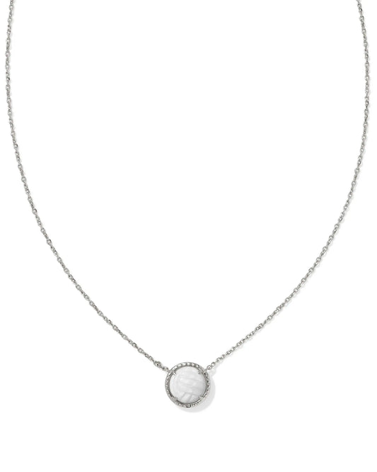 Volleyball Short Pendant Necklace Silver