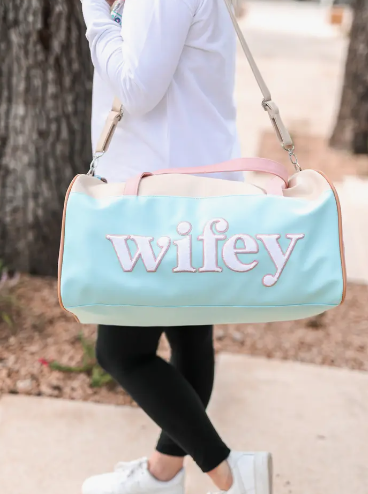 Wifey Duffle Bag Blue/Cream