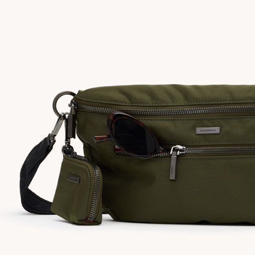 Charles Crossbody Large Jade Nylon/Gunmetal