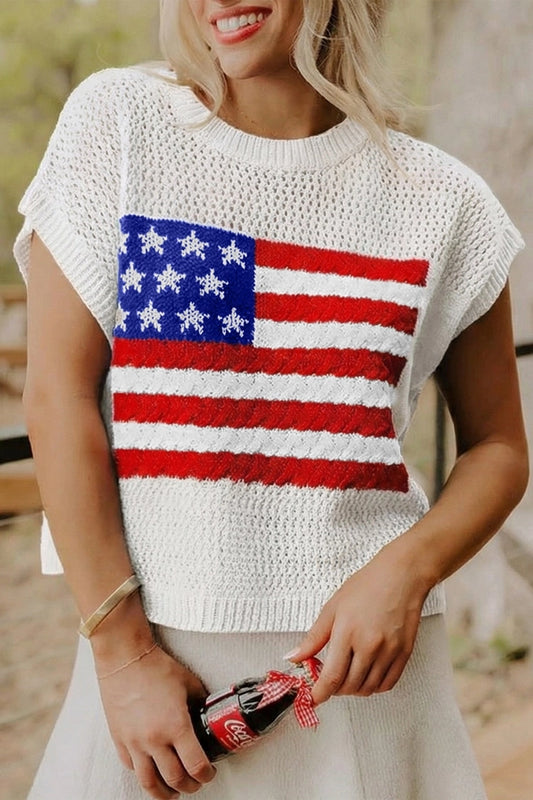 White Land of the Free Knit Tee