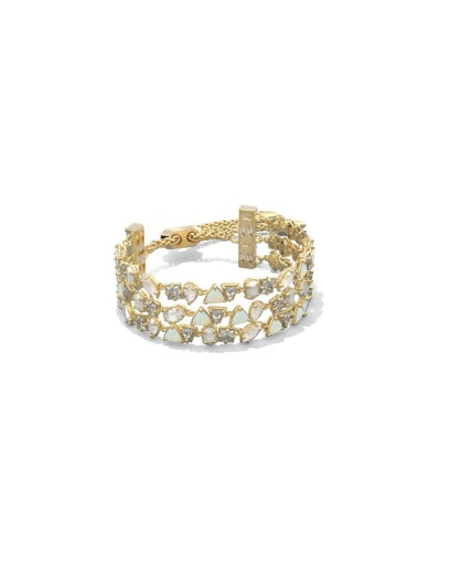 NEW!  9608890877 ISABELLE STATEMENT BRACELET GOLD NEUTRAL MIX ONE SIZE