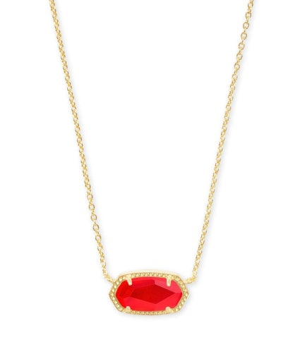 9608800209 ELISA SHORT PENDANT NECKLACE GOLD RED ILLUSION
