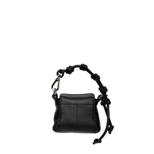Mini B Noir Smooth Raffia/Gunmetal