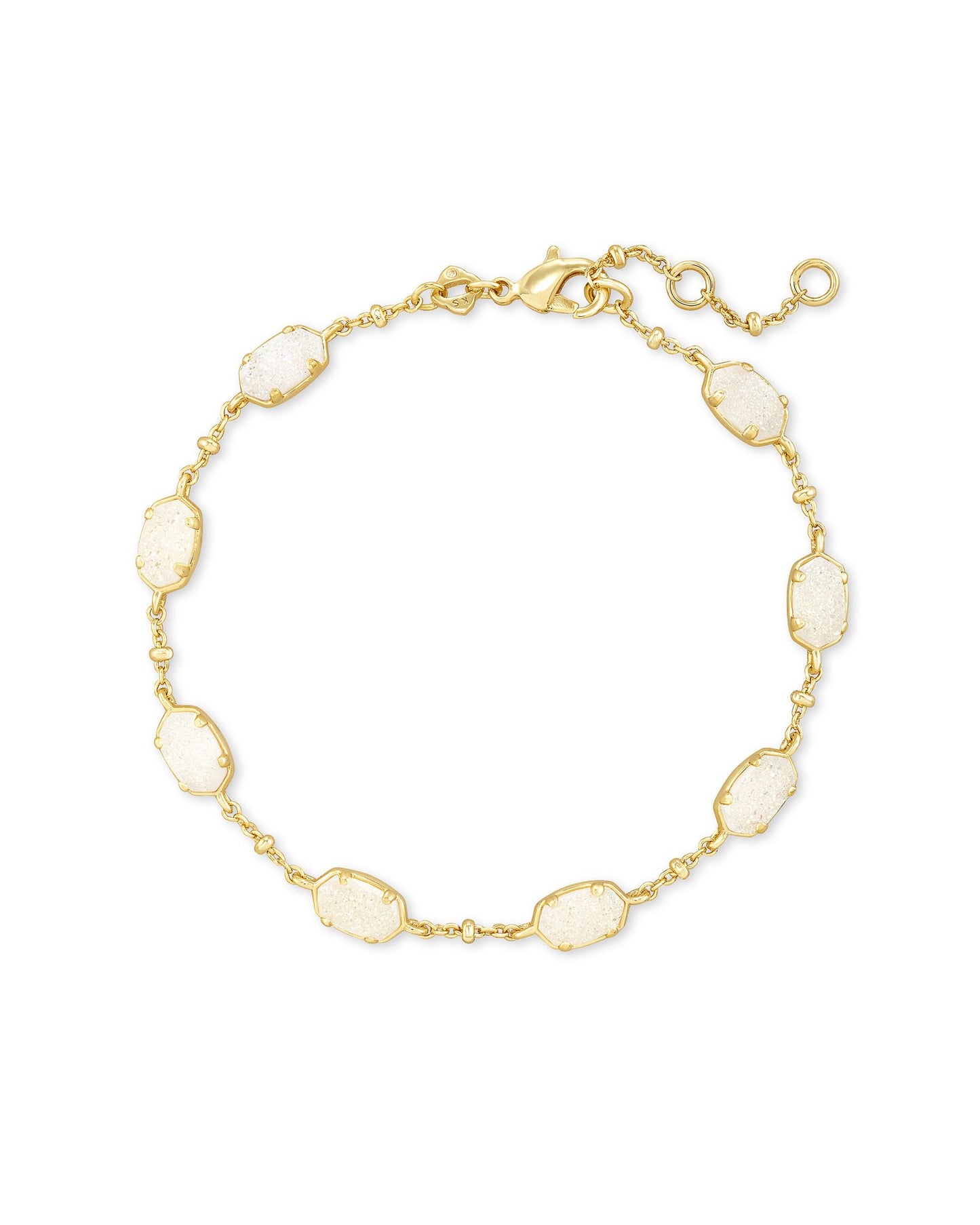 EMILIE LINK BRACELET GOLD IRIDESCENT DRUSY ONE SIZE