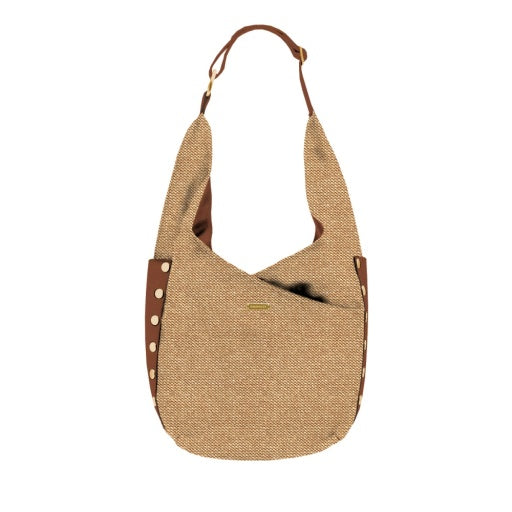 Tom Zip Cocoa Raffia/Gold