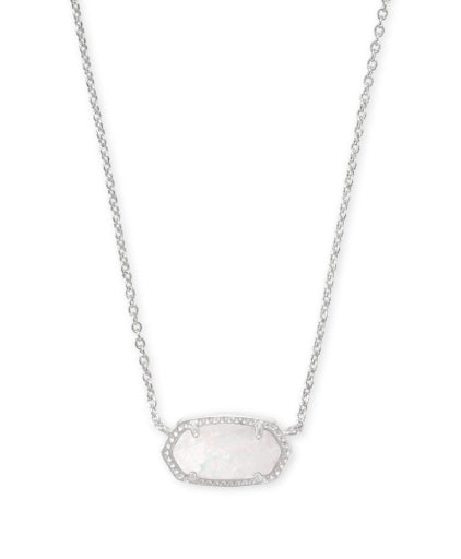 4217714172 ELISA PENDANT NECKLACE RHODIUM WHITE OPAL ONE SIZE