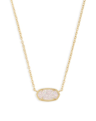 4217709208 ELISA SHORT PENDANT NECKLACE GOLD IRIDESCENT DRUSY ONE SIZE