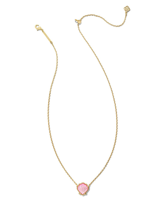 9608860097 BRYNNE SHELL SHORT PENDANT NECKLACE GOLD BLUSH IVORY MOTHER OF PEARL ONE SIZE