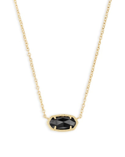 4217711235 ELISA SHORT PENDANT NECKLACE GOLD BLACK ONE SIZE