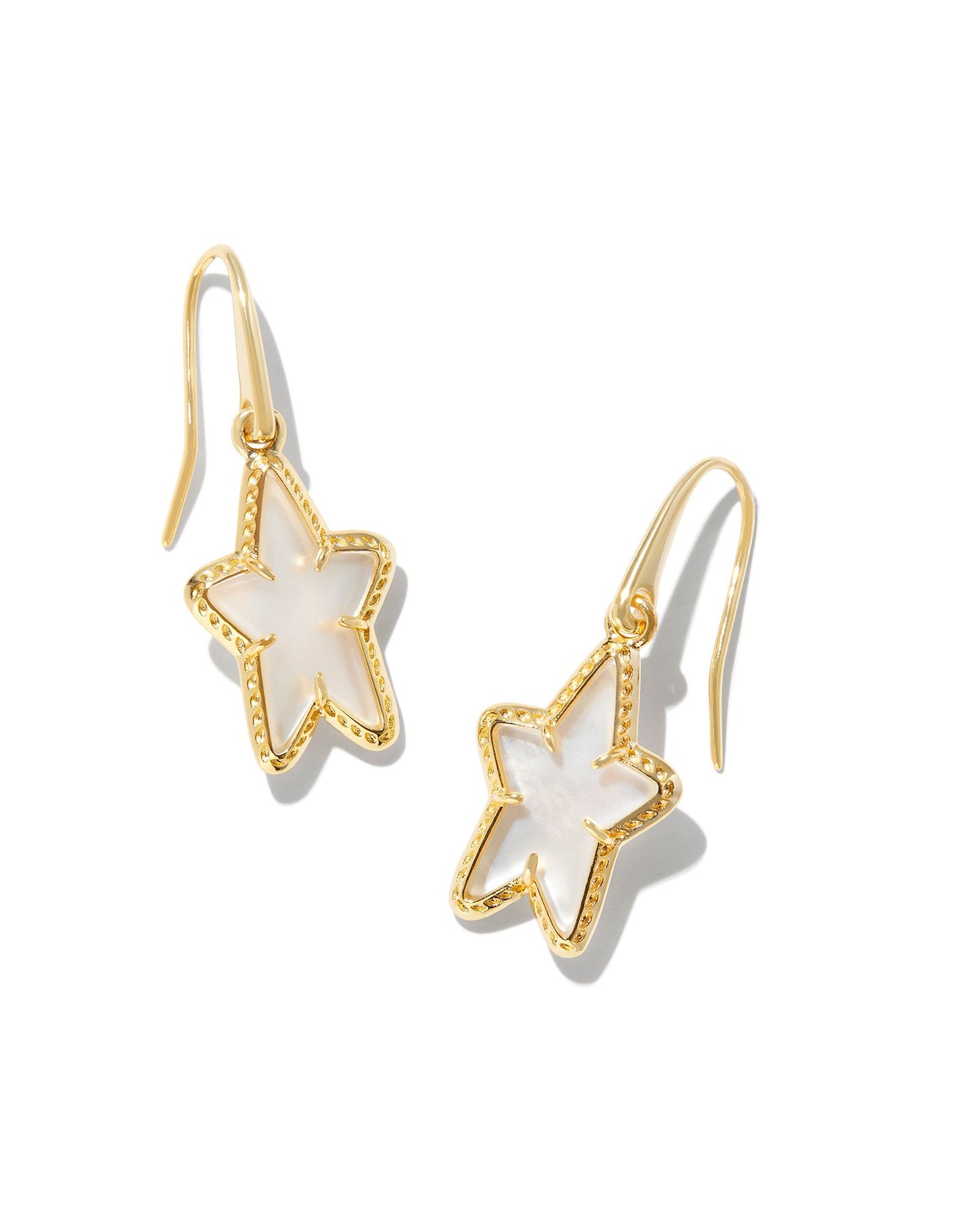 ADA STAR SMALL DROP EARRINGS GOLD IVORY MOTHER OF PEARL ONE SIZE