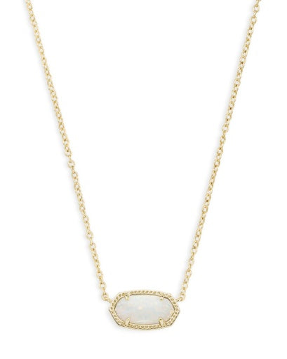 4217714170 ELISA SHORT PENDANT NECKLACE GOLD WHITE OPAL ONE SIZE