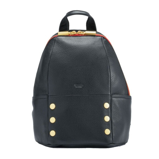 Hunter Medium  Black Brushed Gold Red Zipper