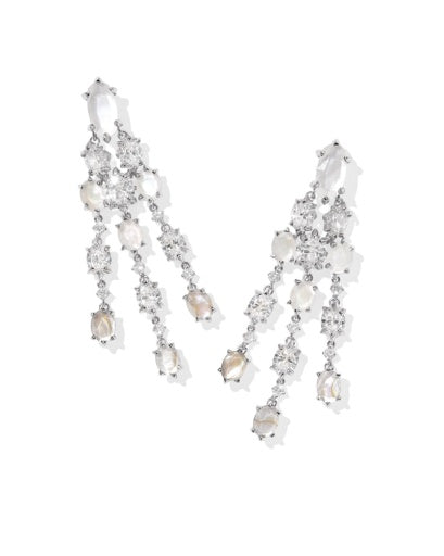 9608890892 CAILIN STATEMENT EARRINGS SILVER WHITE MIX ONE SIZE