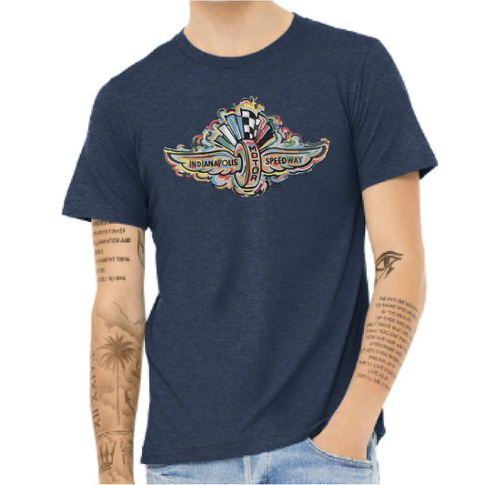 Justin Patten Indianapolis Motor Speedway Unisex Tee in Navy or Charcoal